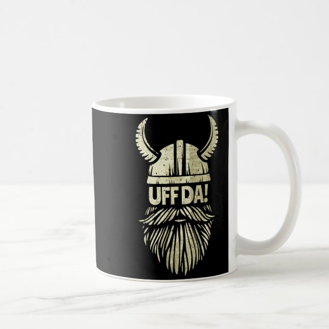 Uff Da Norwegian Quote Scandinavian Viking Helmet  Kaffemugg (Höger)