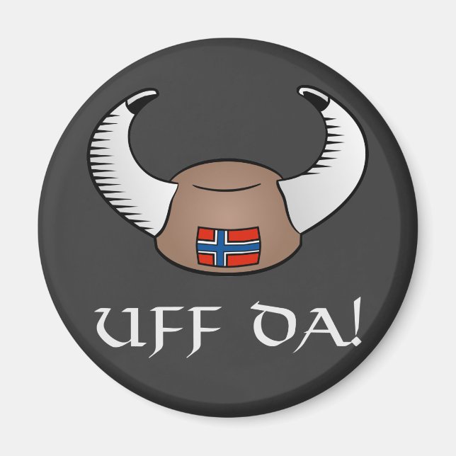 Uff Da! Viking Hat Magnet (Framsidan)