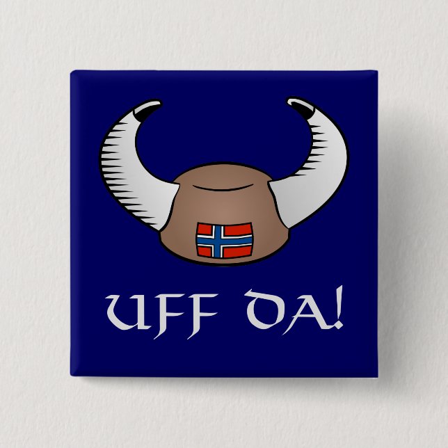 Uff Da! Viking hatt Knapp (Framsida)