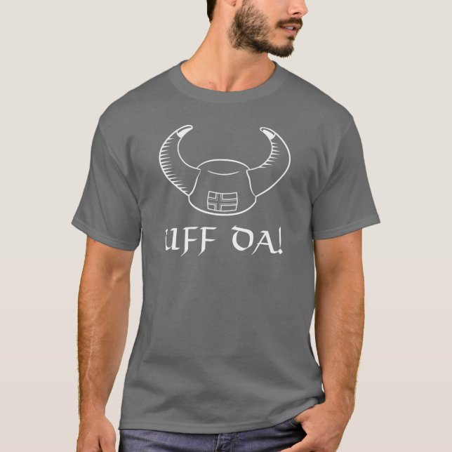 Uff Da! Viking hatt T-shirt (Framsida)