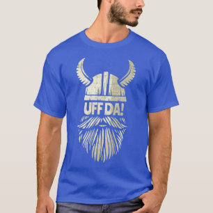 Uff Da Viking Helmet Funny Beard Scandinavian Myth T Shirt