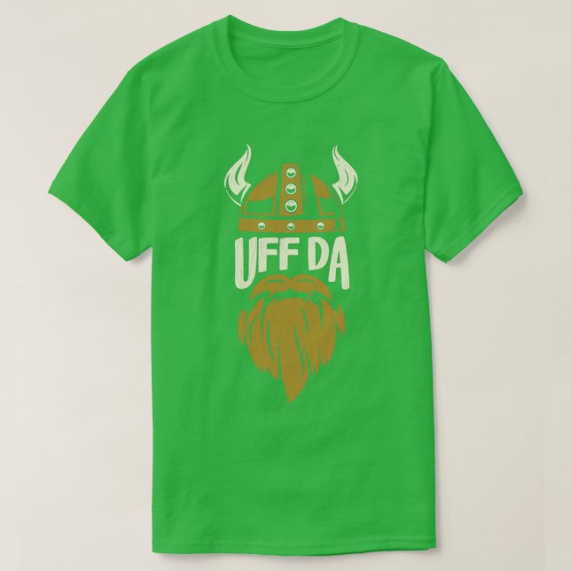 Uff Da Viking Helmet och Beard Classic TShirt T Shirt (Design framsida)