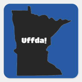 Uffda Minnesota Silhuett –  Midwestern humor Fyrkantigt Klistermärke