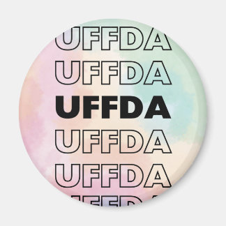 Uffda! Skandinaviska/norska Tye Dye Magnet