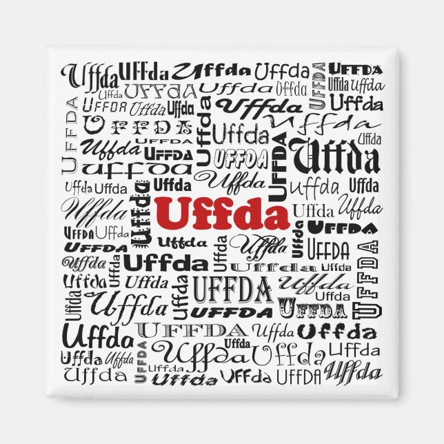Uffda Square Magnet (Framsidan)
