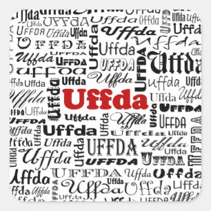 Uffda Stickers Fyrkantigt Klistermärke