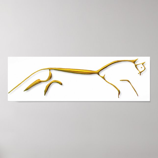 Uffington Horse guld poster (Framsidan)