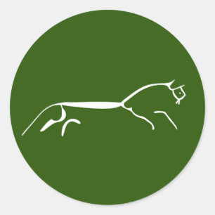 Uffington white häst gammal geoglyph-symbol engl runt klistermärke