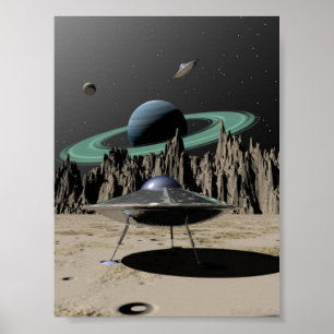 UFO - 50-talSciFi Kitch (vid Kristel R. Sitz) Poster