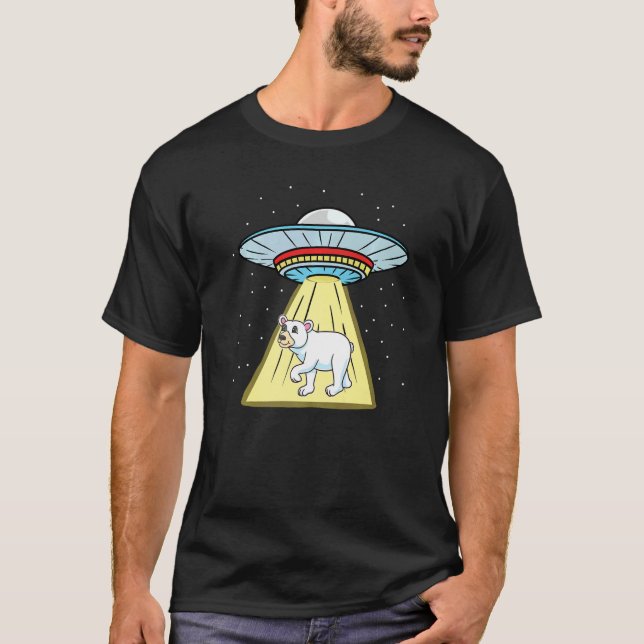Ufo Abduction Cute Polar Bear T Shirt (Framsida)