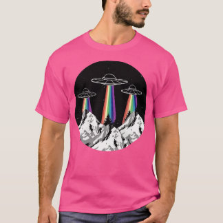 Ufo Abduction Flies Saucer Graphic T Shirt