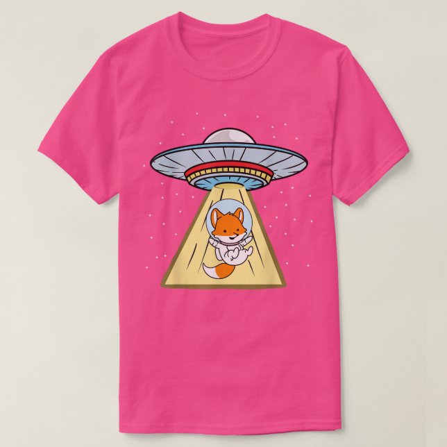 Ufo Abduction Fox Astronaut T-Shirt (Design framsida)