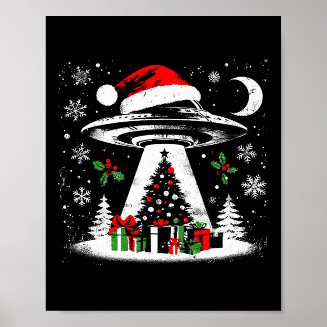 Ufo Abduction Julgran - Funny Alien Julafton Lo Poster (Framsidan)