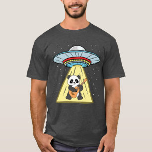 Ufo Abduction Panda Spela Guitar Premium T Shirt