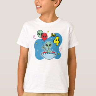 UFO Alien 4e födelsedagen T-shirt