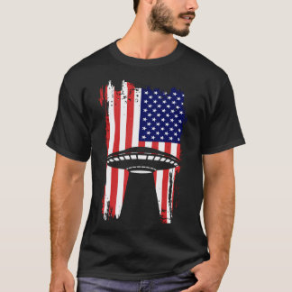 Ufo Alien Abduction 4:e juli Gift USA flagga Alie T Shirt