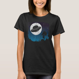 UFO Alien Abduction Night Full Moon Rymden UF T Shirt