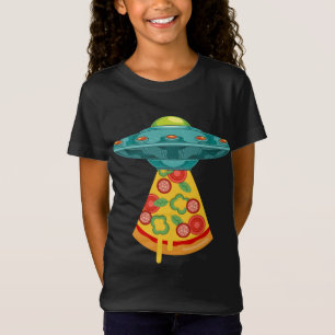 UFO Alien Abduction Pizza Fast Food Älskare Sci Fi T Shirt