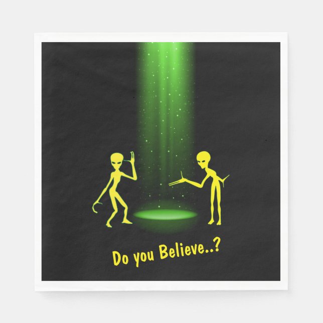 UFO Alien bortförande 👽 Tror du på det? Pappersservett (Framsidan)