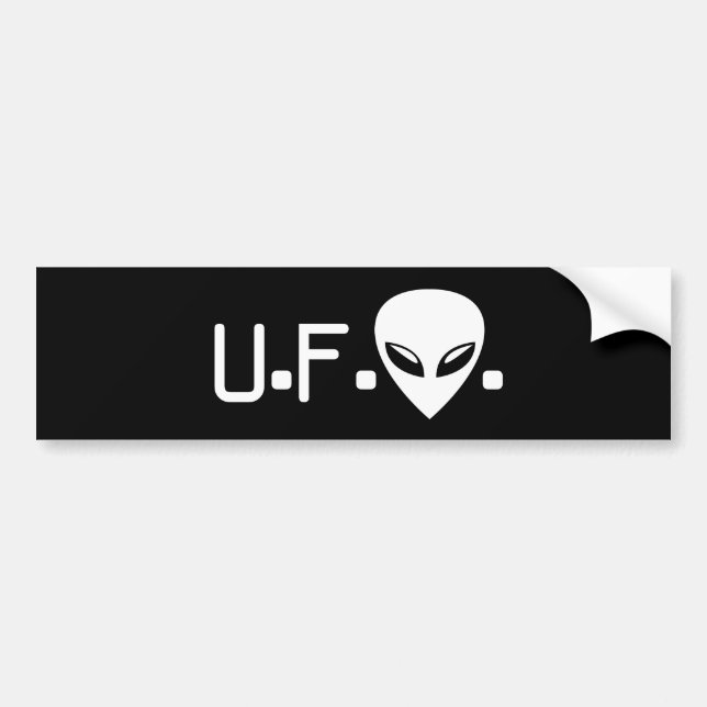 UFO Alien Bumper Sticker Bildekal (Framsidan)