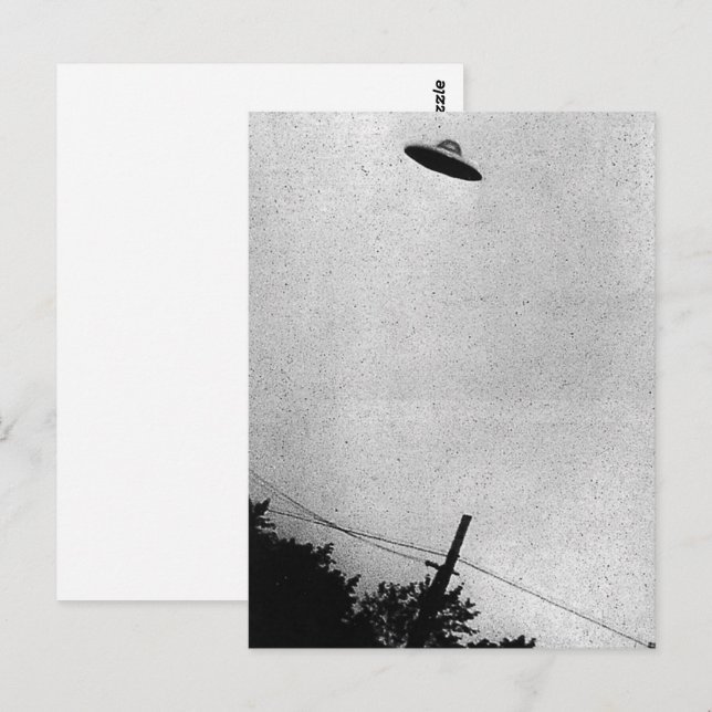 UFO Alien Extraterrestrial Spacecraft Top Secret Vykort (Fram/baksida)