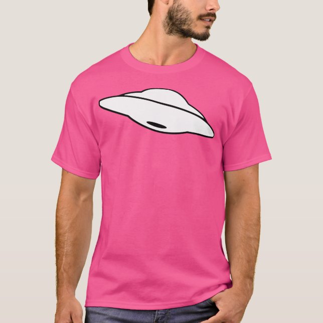 Ufo Alien Flies Saucer T Shirt (Framsida)