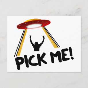 UFO Alien Frakt - Plocka mig! Vykort