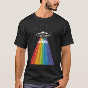 Ufo Alien Gay pride Rainbow Space Frakt Funny Lgbt T Shirt