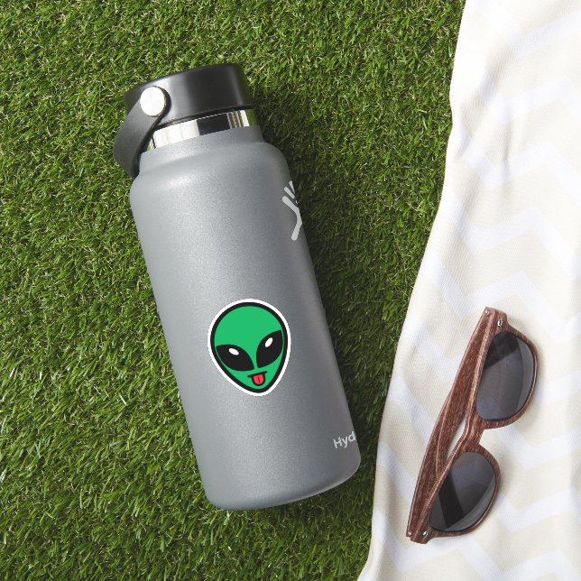 UFO Alien Grönt Head Klistermärken (HydroFlask Insitu)