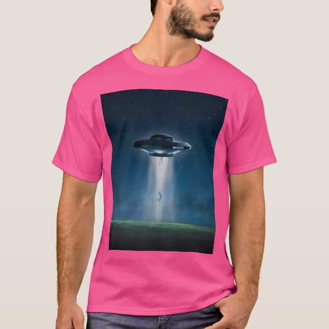 Ufo Alien Human Abduction Extraterrestrial Ancient T Shirt (Framsida)
