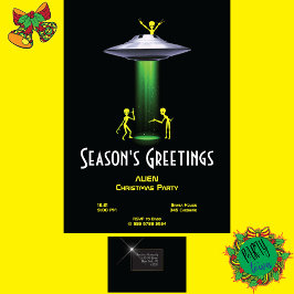 UFO Alien jul Party 👽 Funny Rymden Inbjudningar