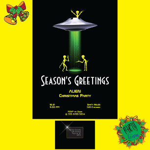 UFO Alien jul Party 👽 Funny Rymden Inbjudningar