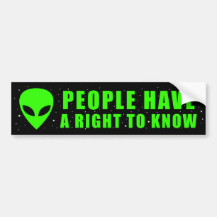 UFO/ALIEN Personer har en höger att känna till Bildekal