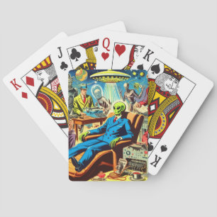 Ufo Alien Sci-fi Retro-Tecknader Casinokort