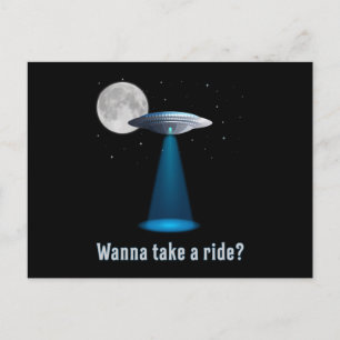 Ufo Alien Science fiction Space Sci-Fi Funny Gift Vykort