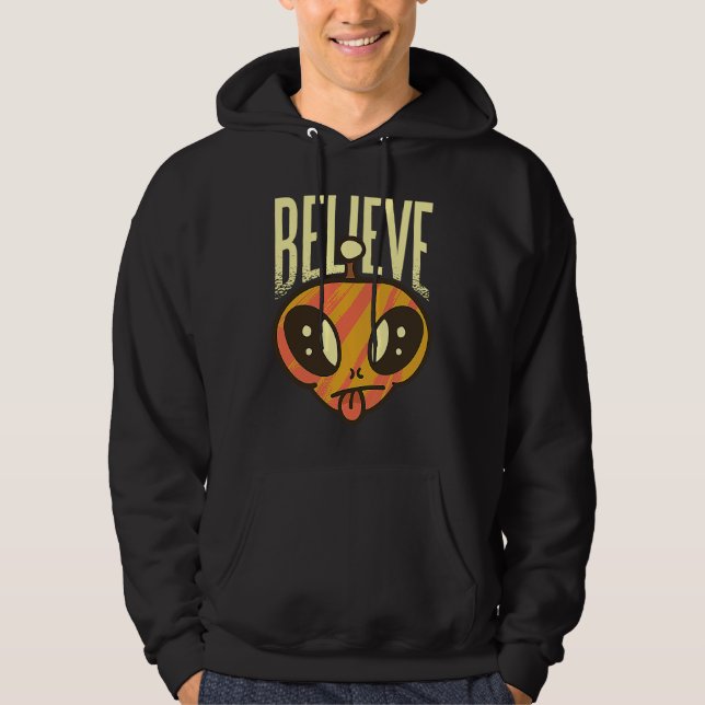 Ufo Alien Slogan for Men and Women Hoodie (Framsida)