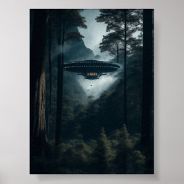 UFO Alien Space Digital Poster och Wall Art Art