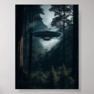 UFO Alien Space Digital Poster och Wall Art Art