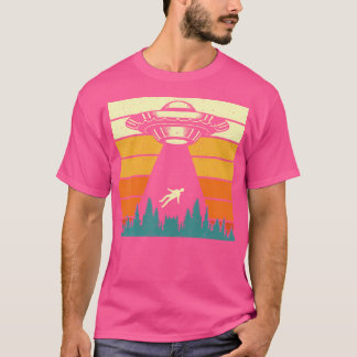 Ufo Alien Sunset Vintage Retro T Shirt
