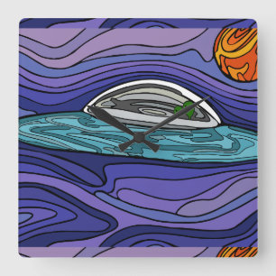 UFO Alien UAP paranormal UAP för rymdskepp Fyrkantig Klocka