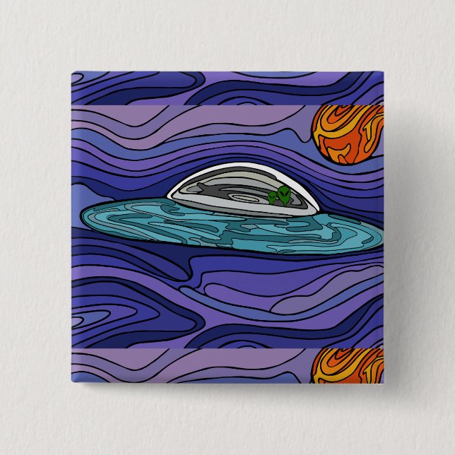 UFO Alien UAP paranormal UAP för rymdskepp Knapp (Framsida)