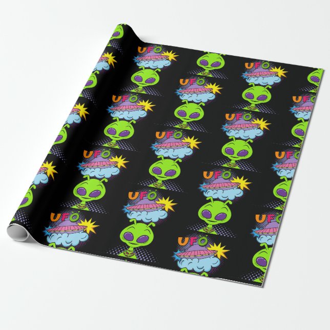 Ufo-animering Presentpapper (Utrullad)