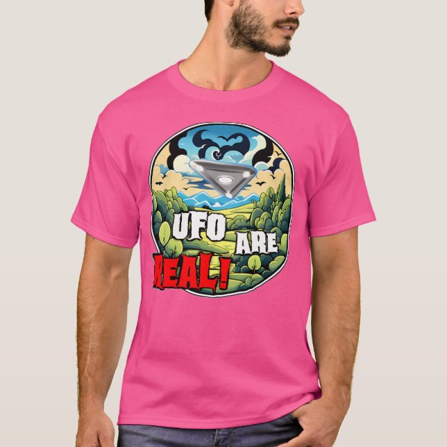 Ufo är äkta - Ufo - Alien - UAP T Shirt (Framsida)