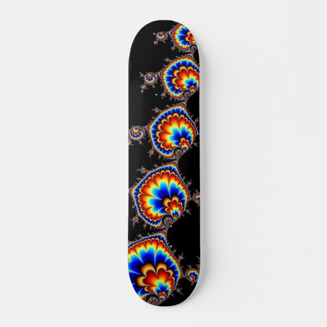 Ufo Attack - Fractal Art Skateboard Bräda 20 Cm (Framsida)
