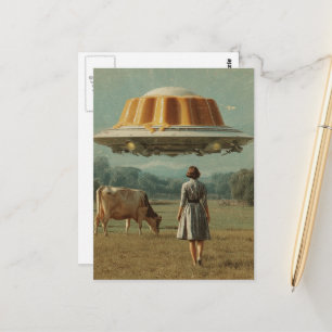 UFO-behandling av flygande flan Vykort