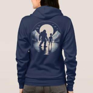 UFO Bigfoot-möte Paranormal nattlig scen T Shirt
