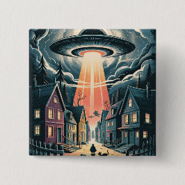 UFO-bortförande natt gatubild Knapp
