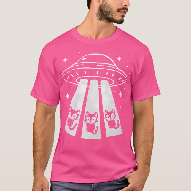 Ufo Cat Abduction T Shirt (Framsida)