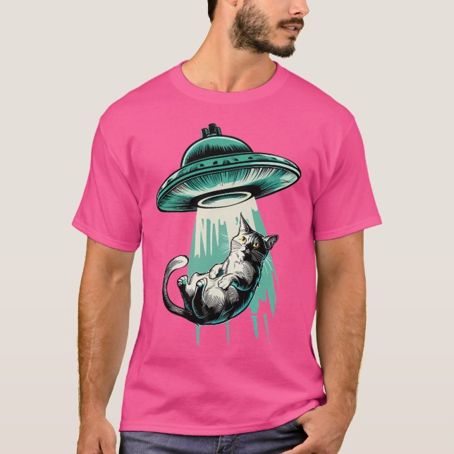 Ufo Cat bortförd T Shirt (Framsida)