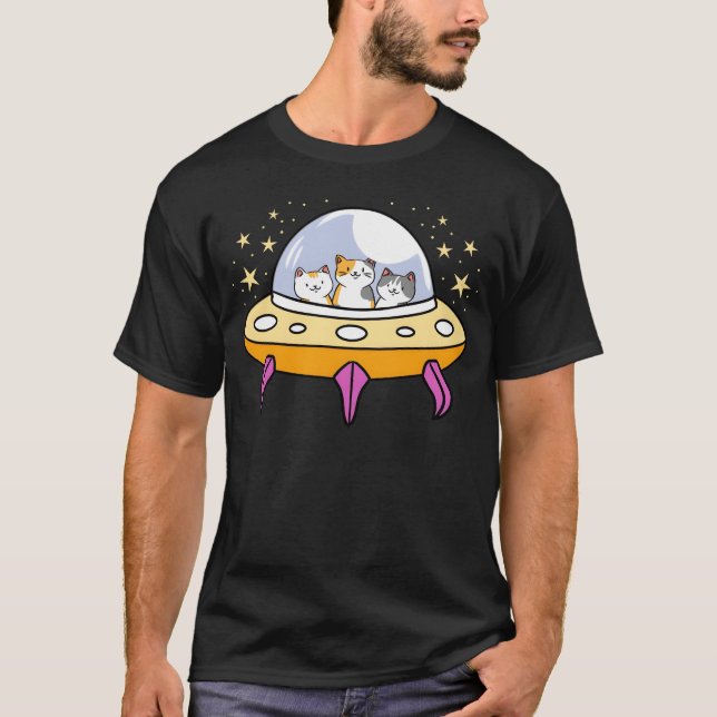 UFO Cat for Cat Lover boy T Shirt (Framsida)